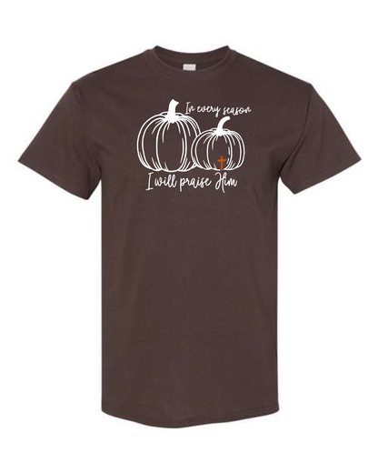 T-shirt Crew Neck Cotton, Fall Praise Him