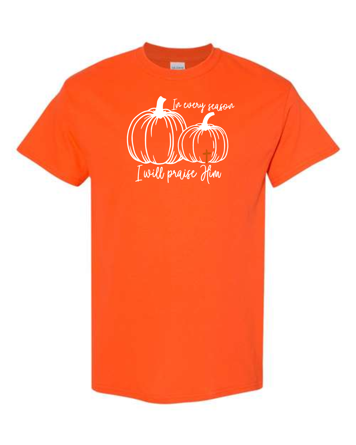 T-shirt Crew Neck Cotton, Fall Praise Him