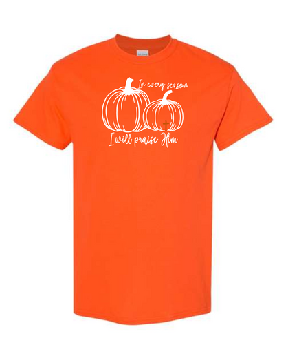 T-shirt Crew Neck Cotton, Fall Praise Him